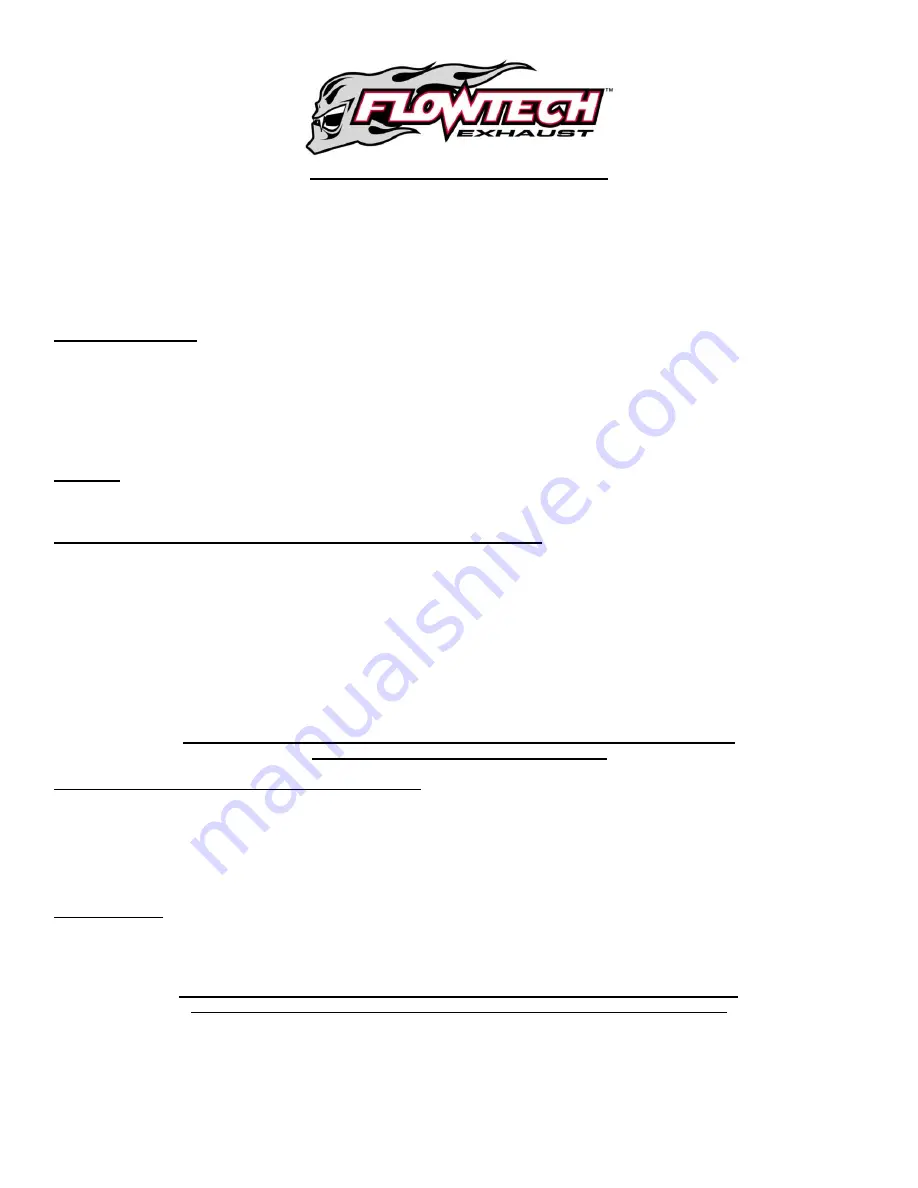 FLOWTECH 11133FLT Instruction Sheet Download Page 1