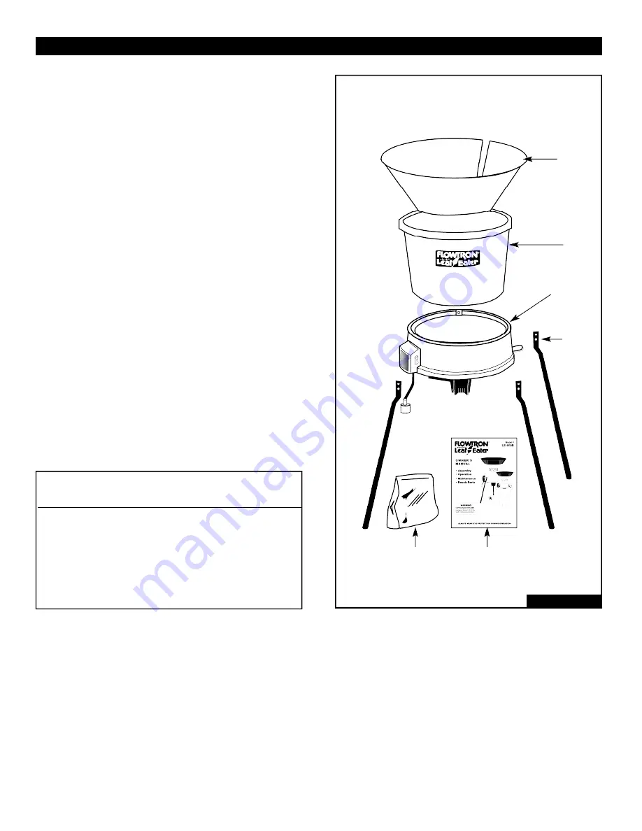 Flowtron Leaf Eater LE-800B Owner'S Manual Download Page 3