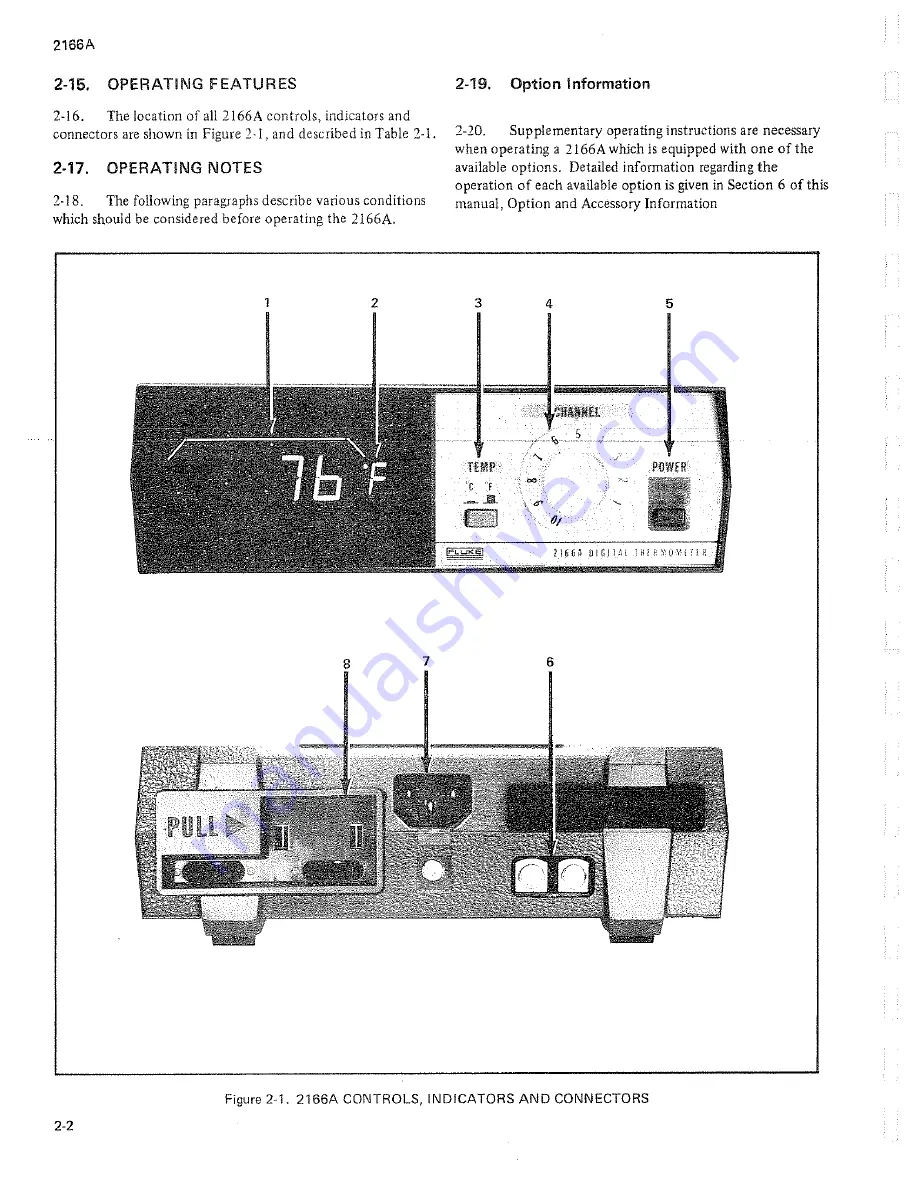 Fluke 2166A Instruction Manual Download Page 14