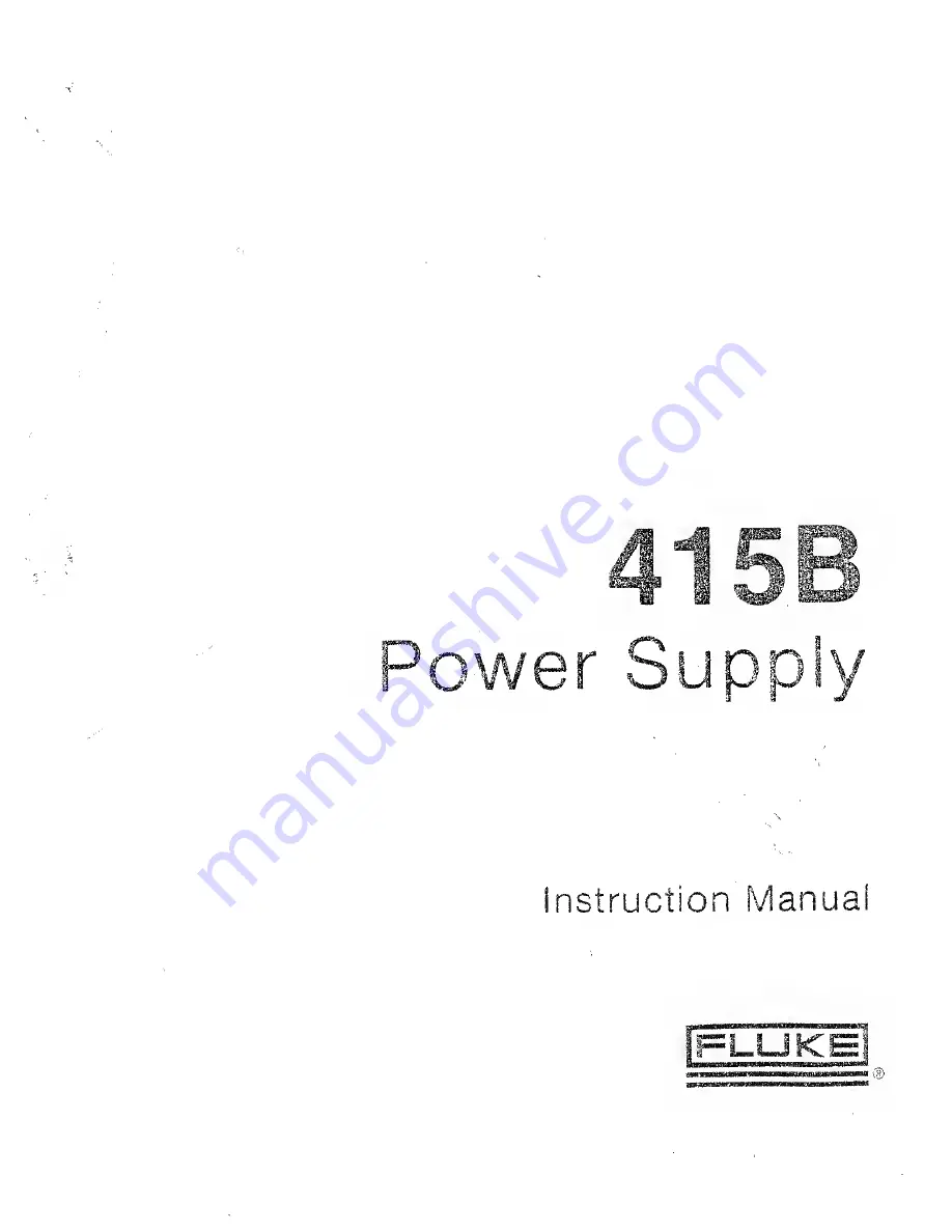 Fluke 415B Instruction Manual Download Page 1