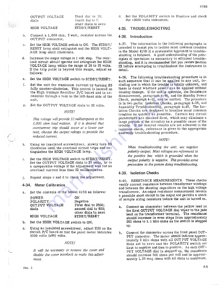 Fluke 415B Instruction Manual Download Page 47