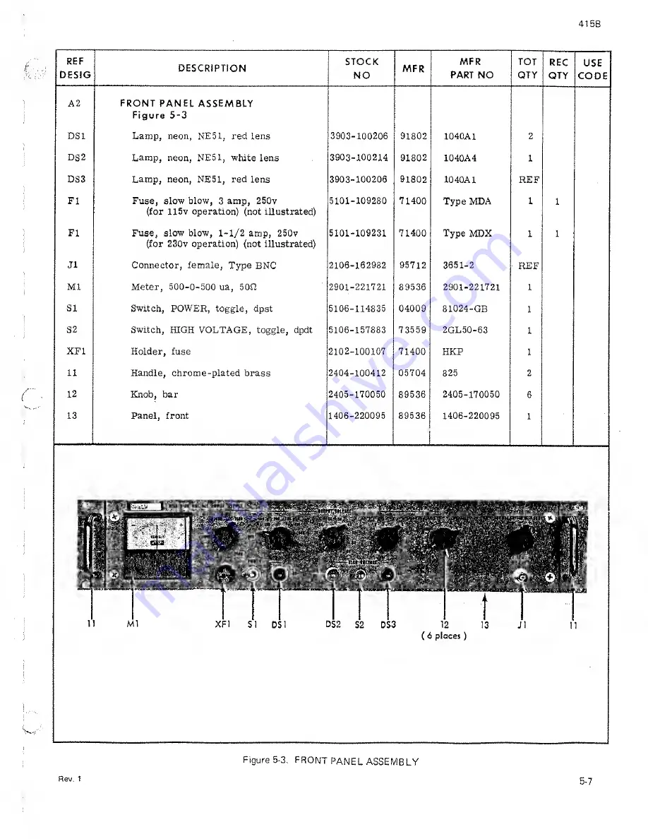 Fluke 415B Instruction Manual Download Page 67