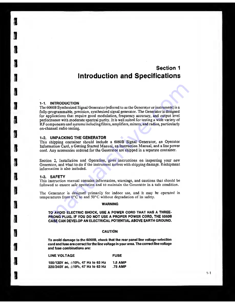 Fluke 6060B Скачать руководство пользователя страница 11