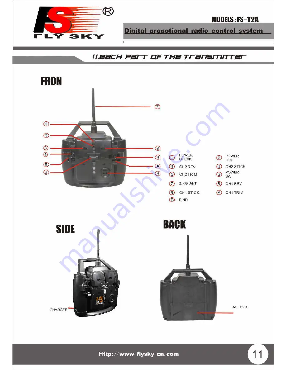 Fly Sky FS-T2A Instruction Manual Download Page 12