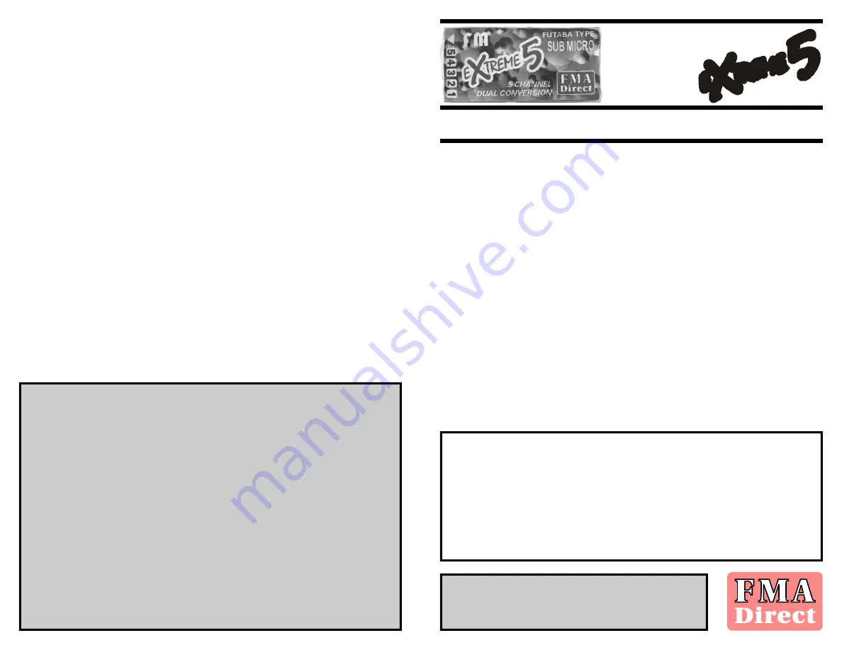 FMA EXTREME 5 Owner'S Manual Download Page 1