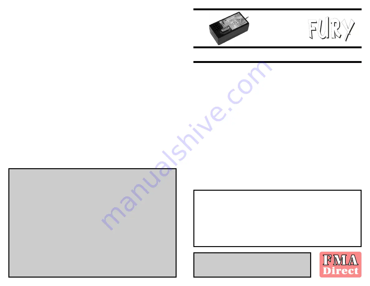 FMA FURY Owner'S Manual Download Page 1