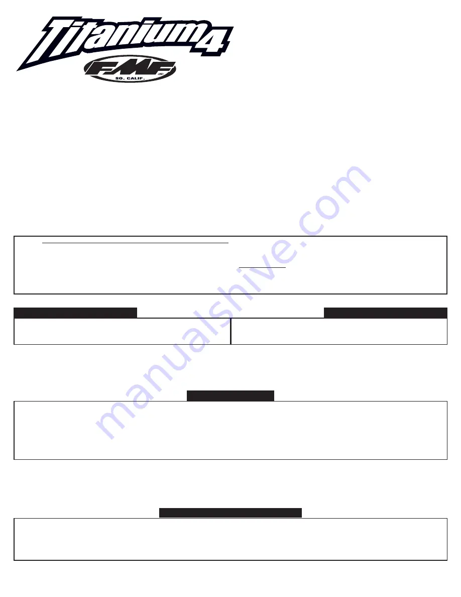 FMF Titanium 4 Instructions Download Page 1