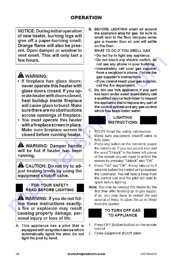 FMI TF18NE Owner'S Operation And Installation Manual Download Page 28