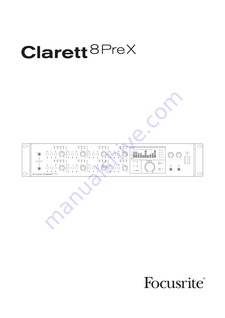 Focusrite Clarett 8PreX User Manual Download Page 1