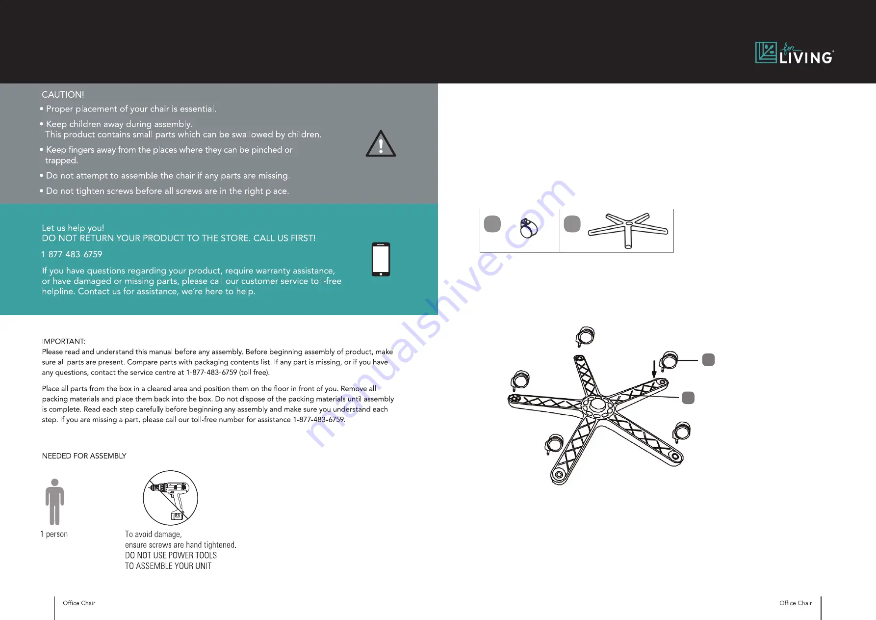 for Living 168-0084-2 Assembly Instructions Manual Download Page 4