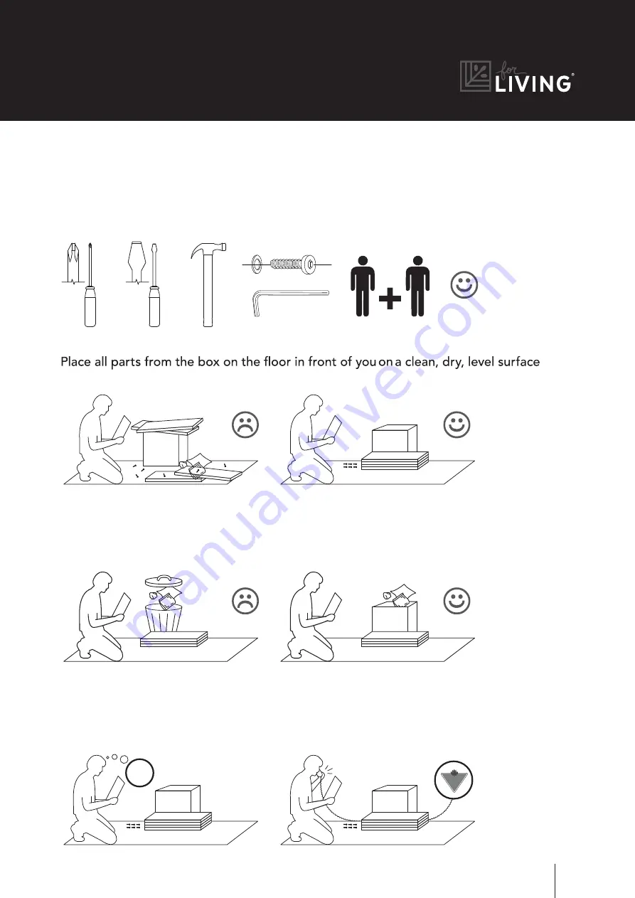 for Living Amelia 085-0030-6 Assembly Instructions Manual Download Page 6