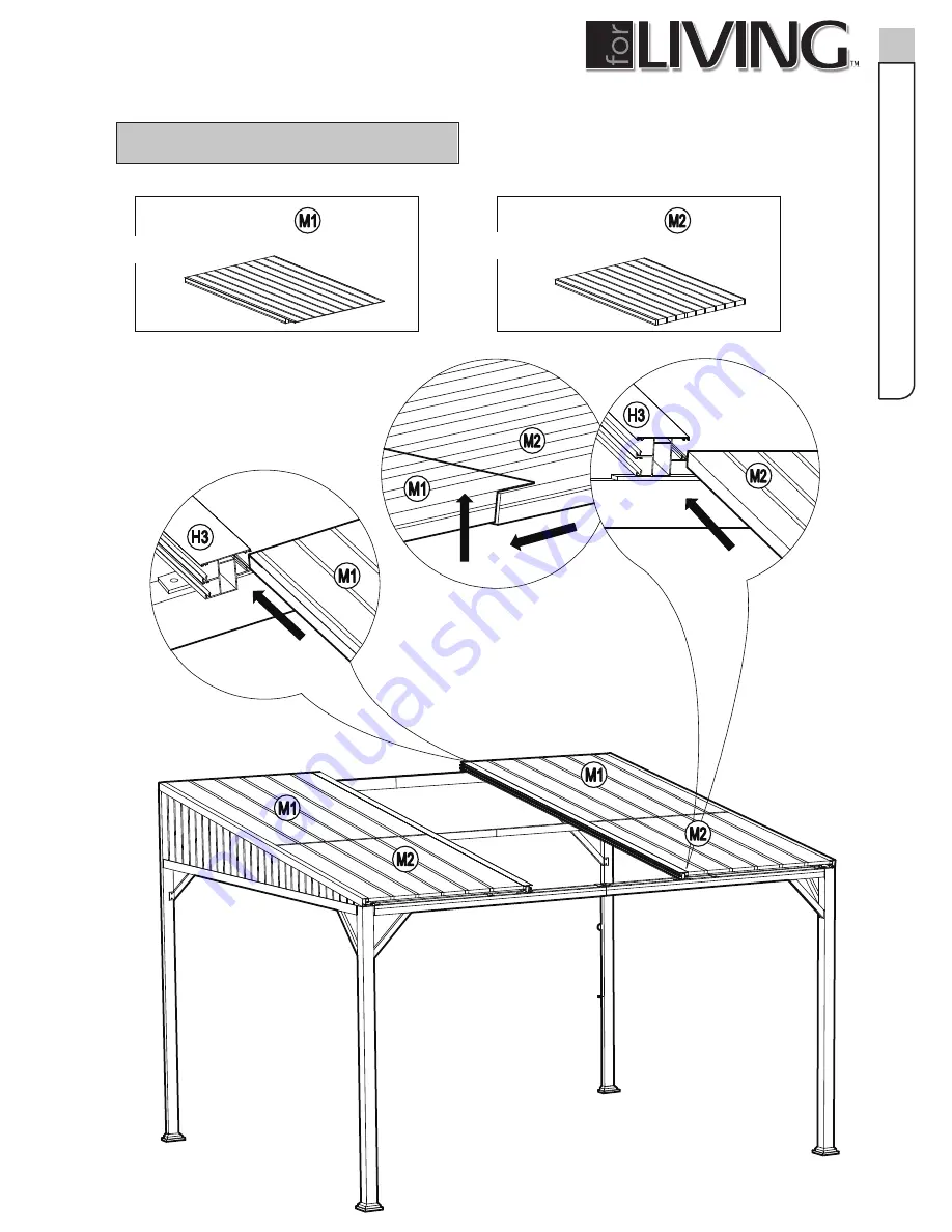 for Living Bayside Sun Shelter 088-1913-4 Assembly Instructions Manual Download Page 25