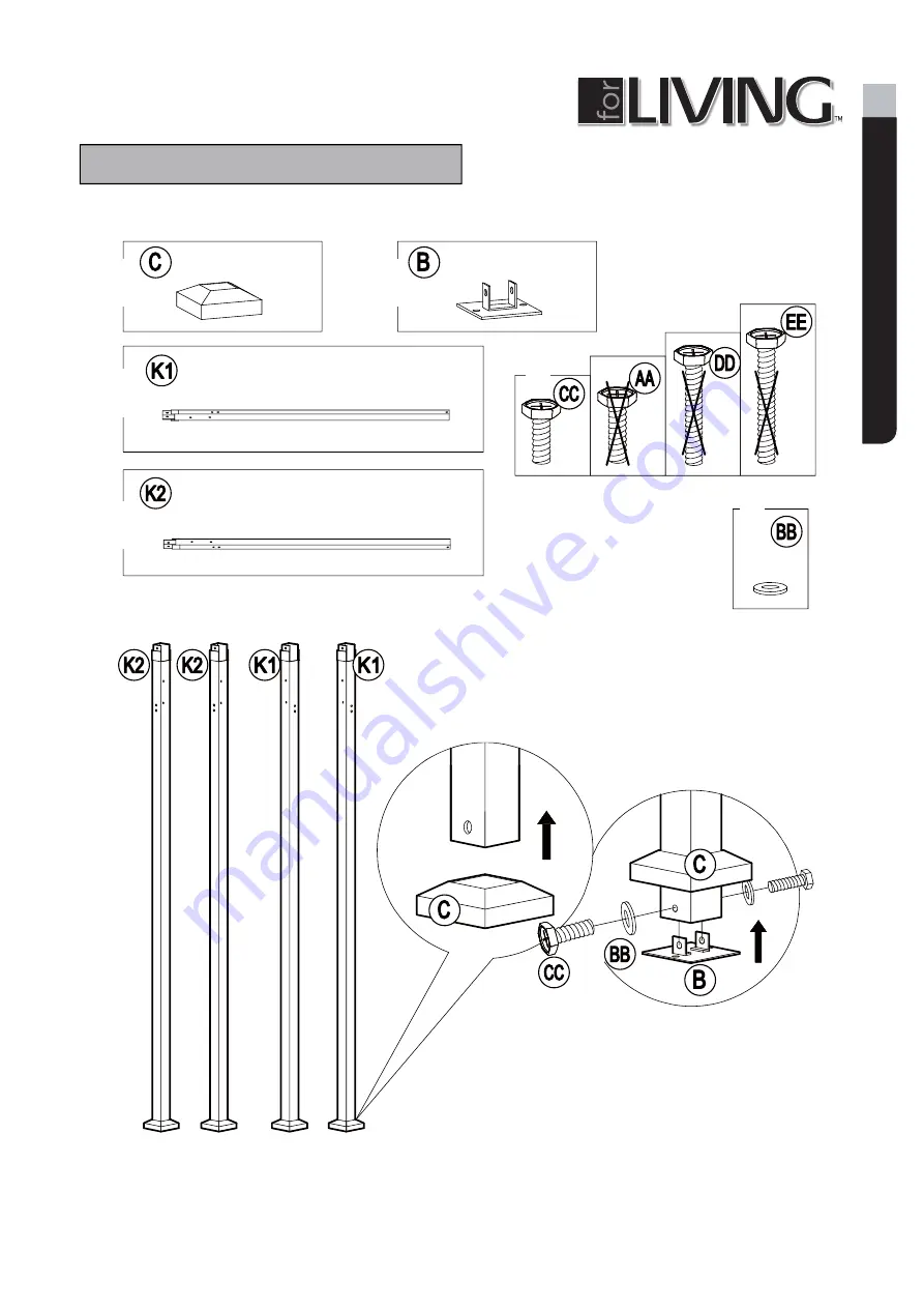 for Living ESSEX 085-1567 Assembly Instructions Manual Download Page 7