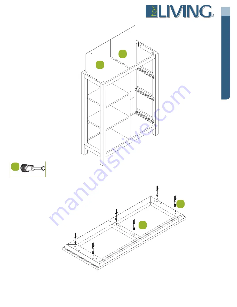 for Living Lakeville Double Wide Cabinet 063-3869-6 Assembly Instructions Manual Download Page 13