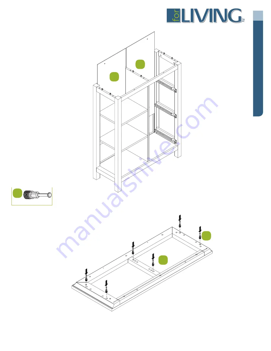 for Living Lakeville Double Wide Cabinet 063-3869-6 Assembly Instructions Manual Download Page 32