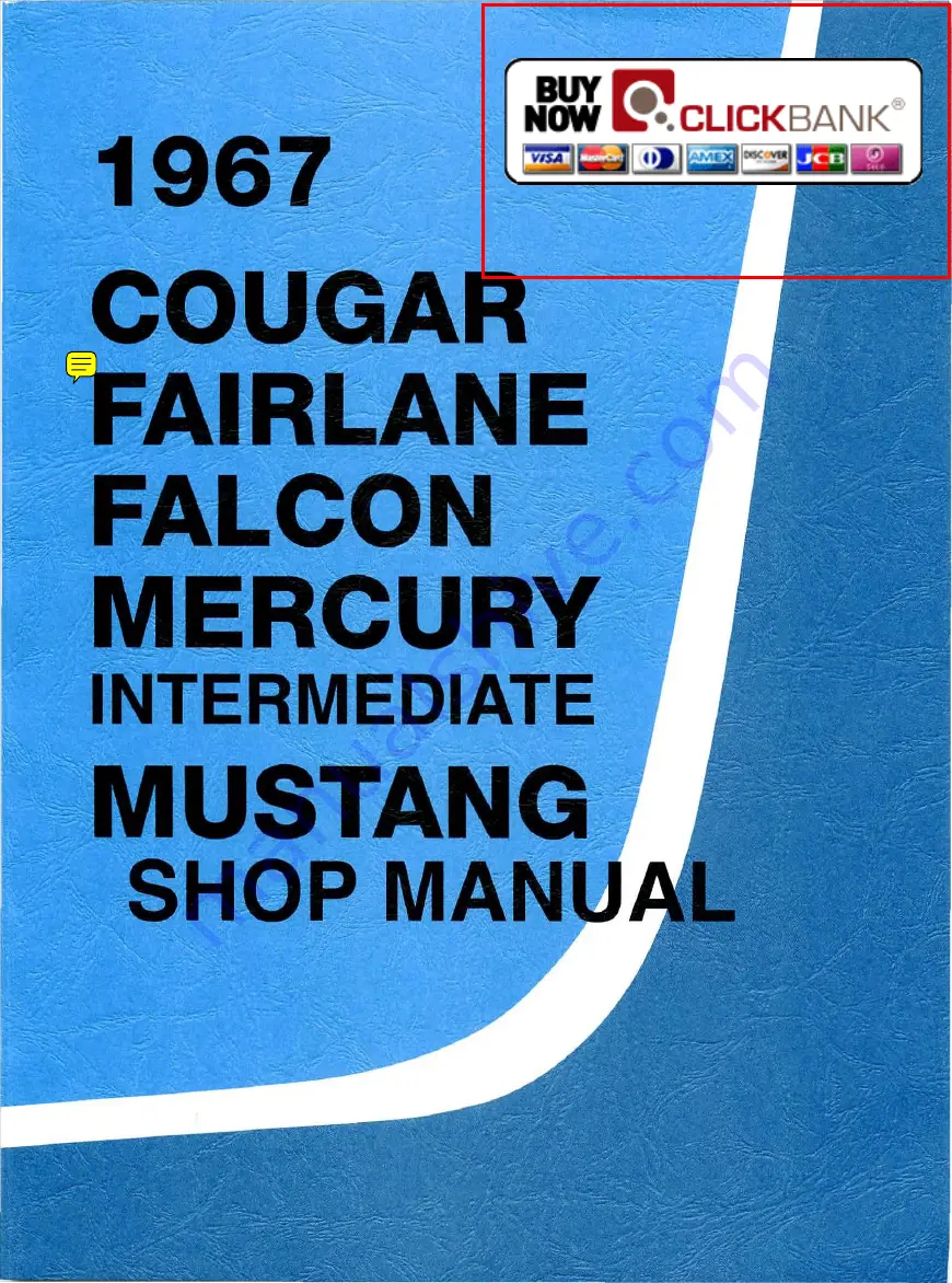 Ford Cougar 1967 Shop Manual Download Page 1