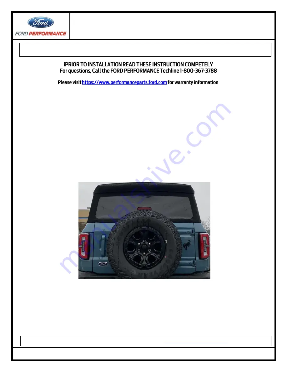 Ford M-1447-BRB Quick Start Manual Download Page 1