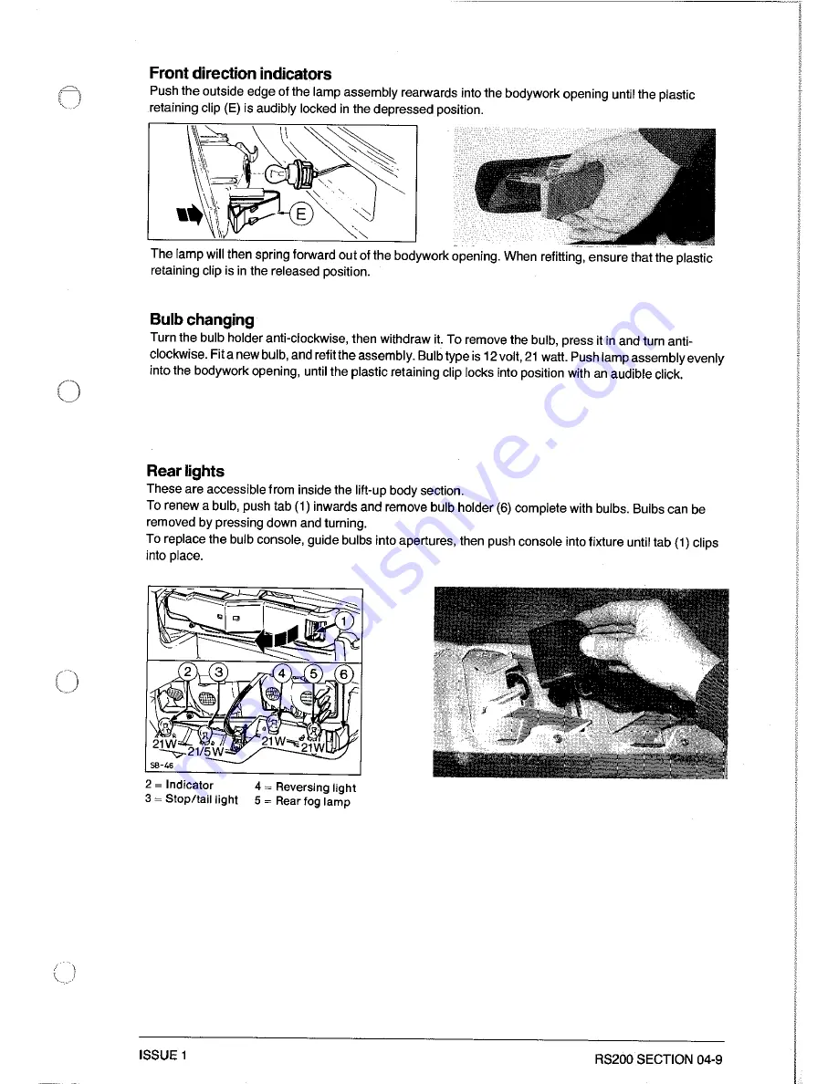 Ford RS200 Owner'S Manual Download Page 73