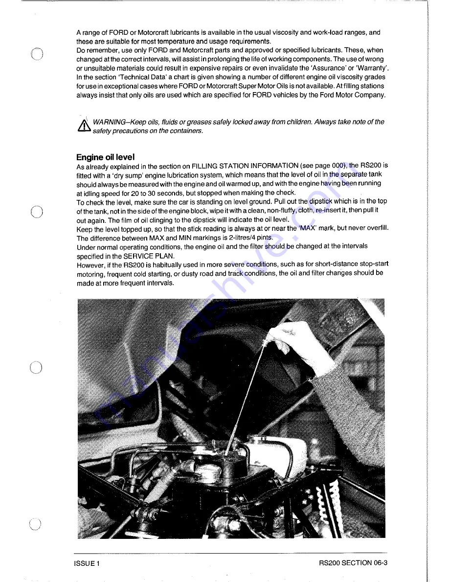 Ford RS200 Owner'S Manual Download Page 112