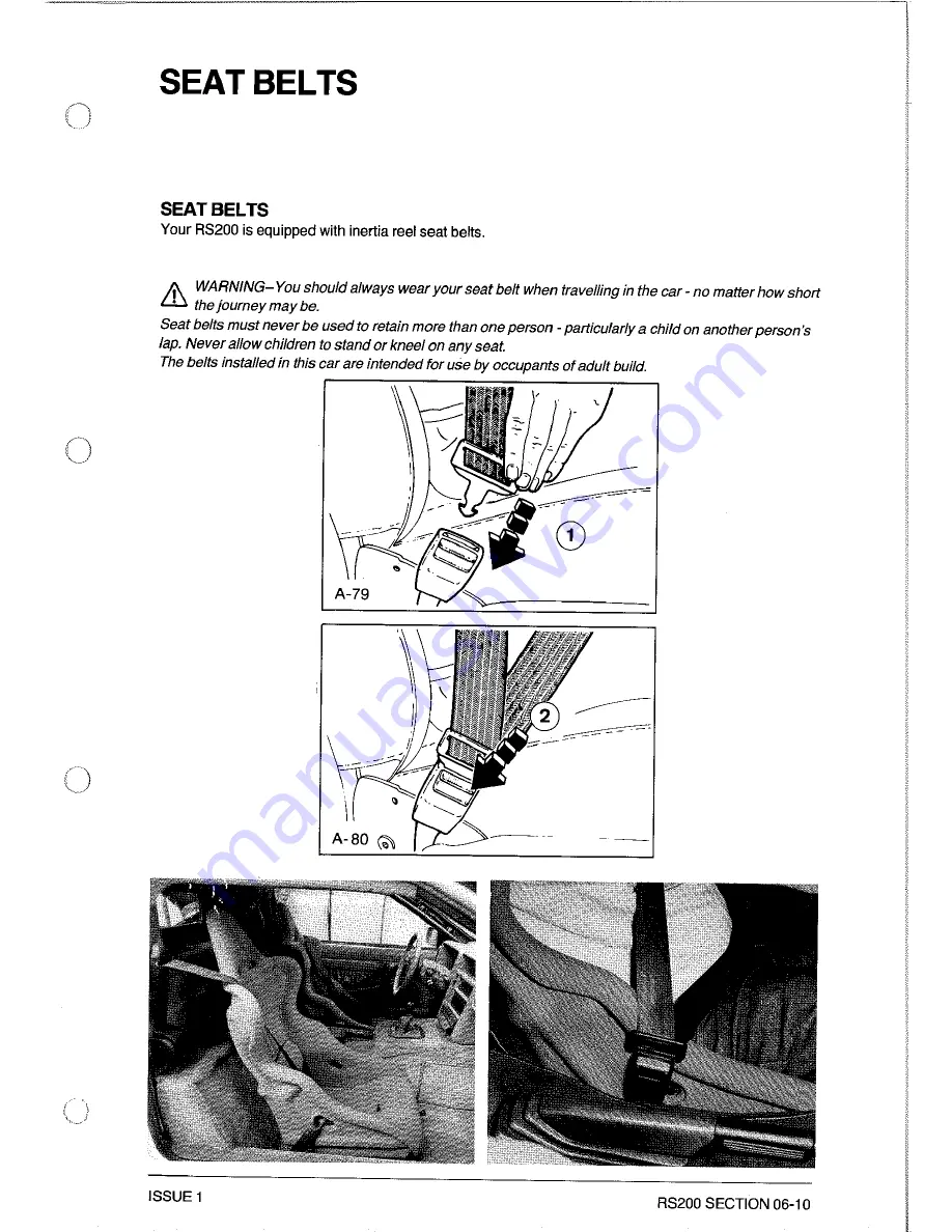 Ford RS200 Owner'S Manual Download Page 119