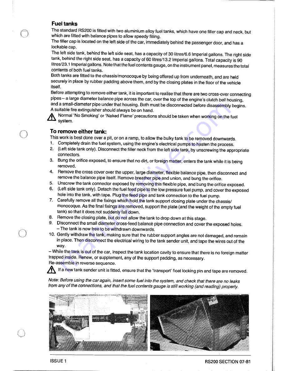 Ford RS200 Owner'S Manual Download Page 207