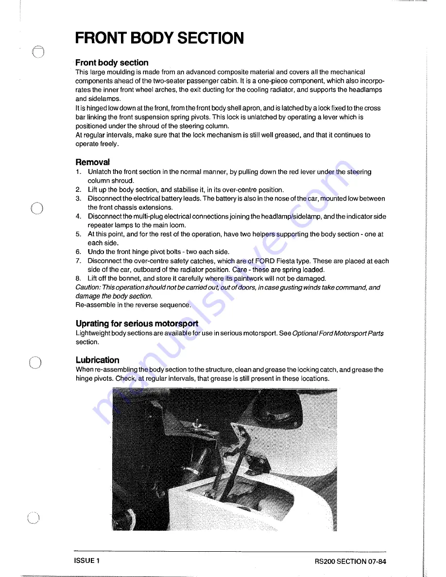 Ford RS200 Owner'S Manual Download Page 210