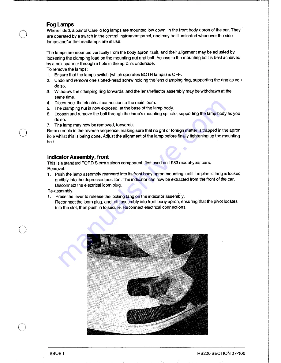 Ford RS200 Owner'S Manual Download Page 226