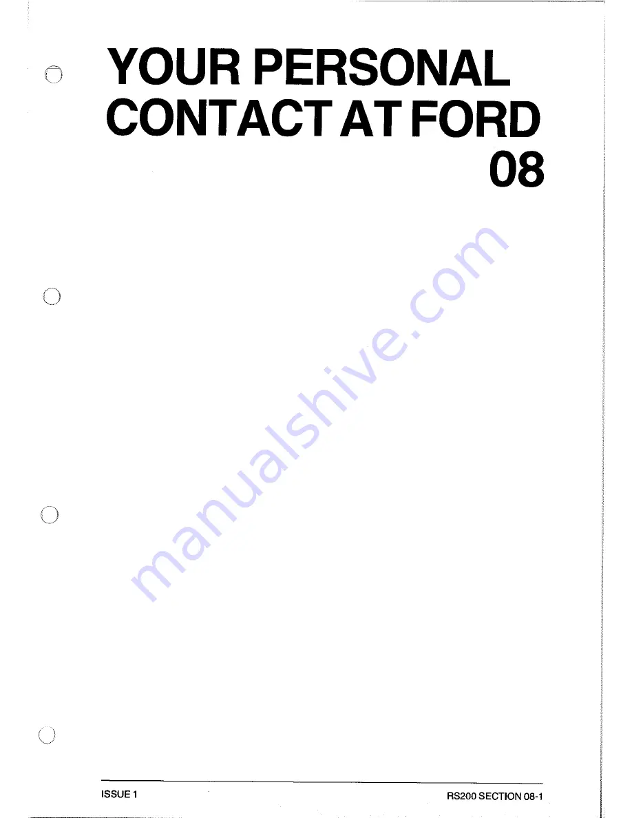 Ford RS200 Owner'S Manual Download Page 243