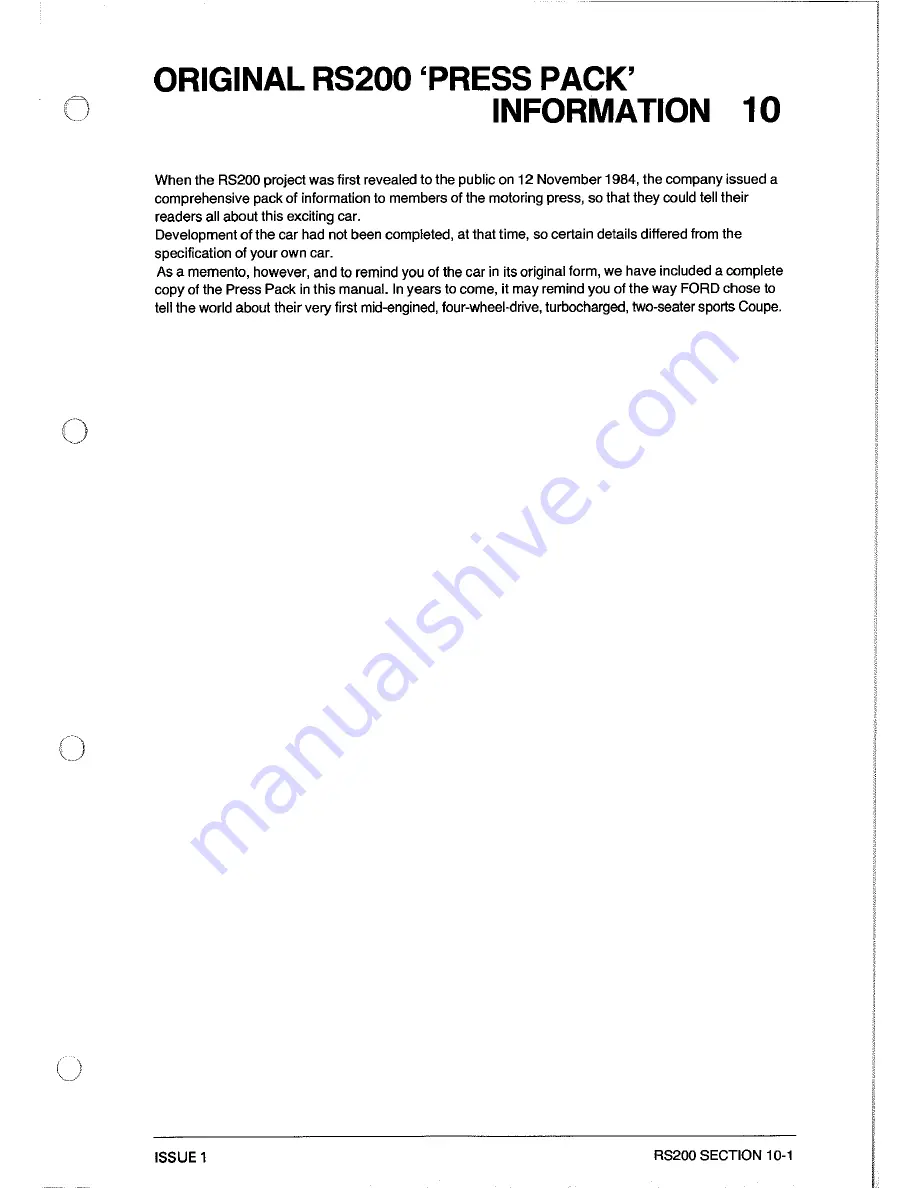 Ford RS200 Owner'S Manual Download Page 246