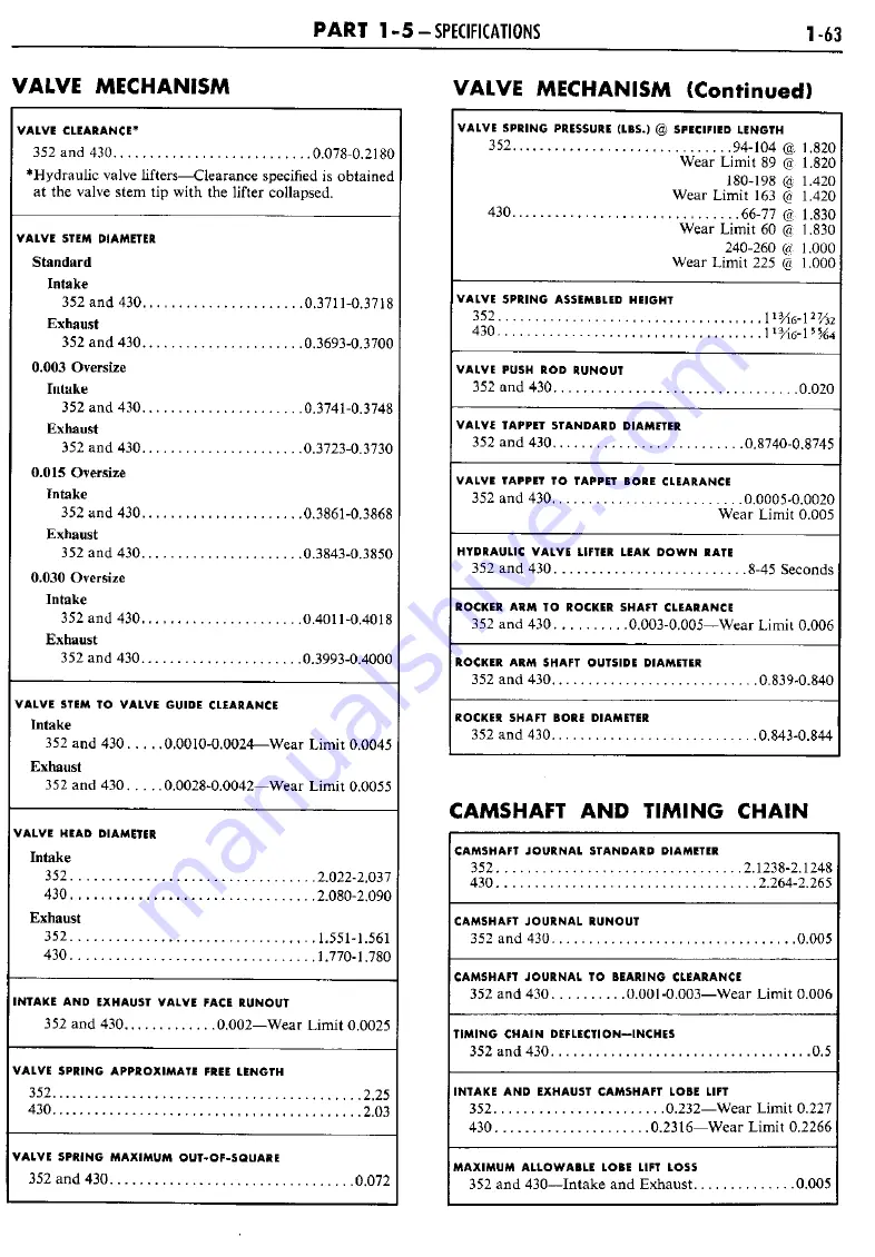 Ford THUNDERBIRD 1960 Shop Manual Download Page 68