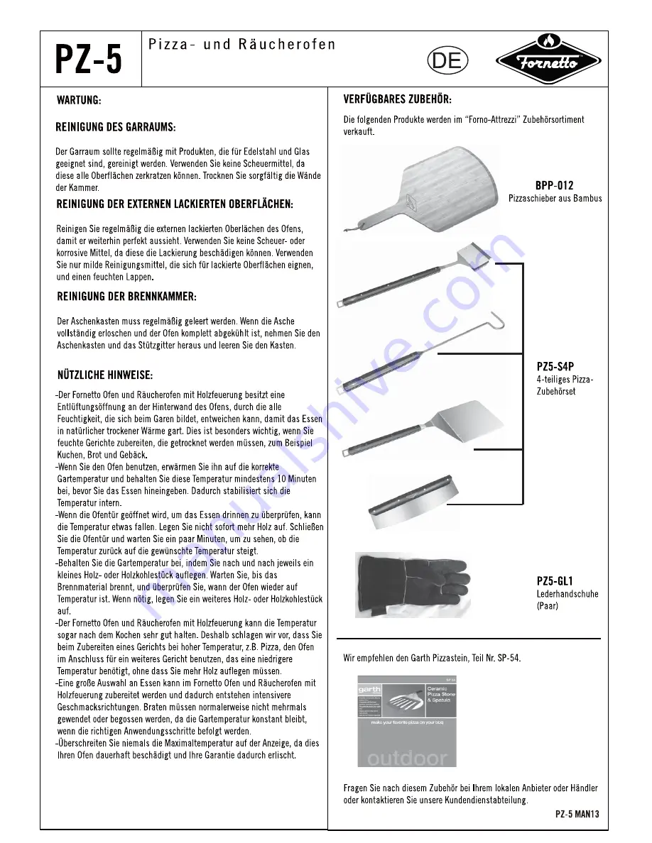 Fornetto PZ-5 Скачать руководство пользователя страница 13