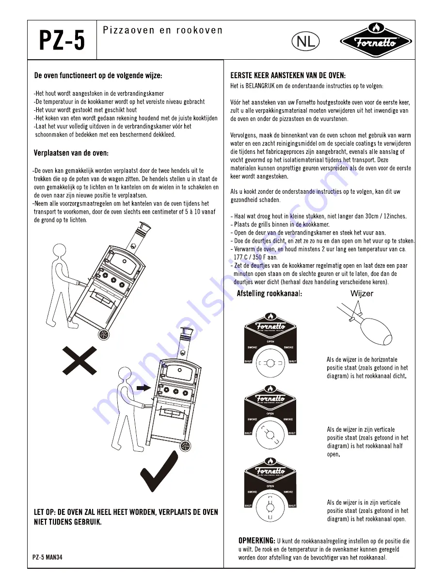 Fornetto PZ-5 Assembly & Operating Manual Download Page 34