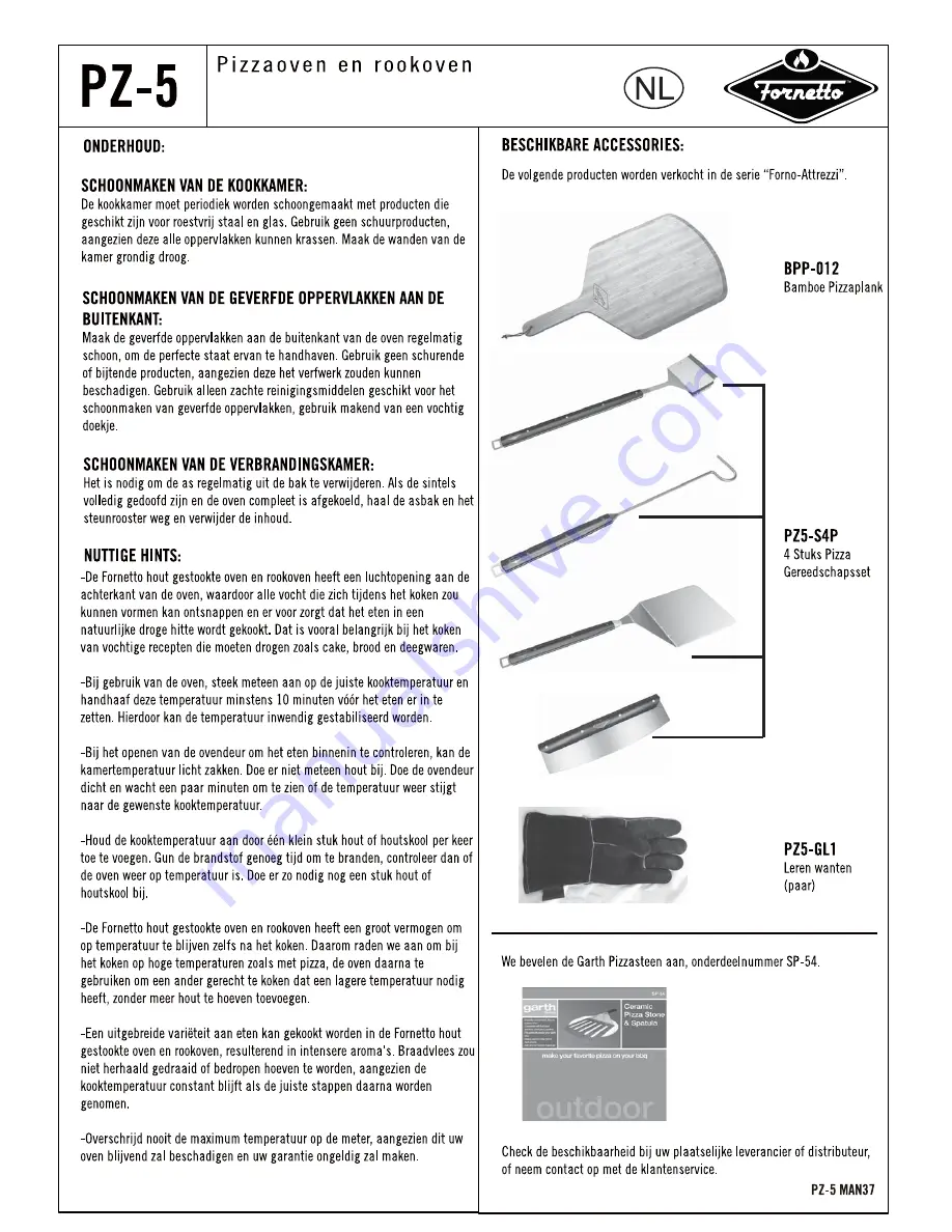 Fornetto PZ-5 Assembly & Operating Manual Download Page 37