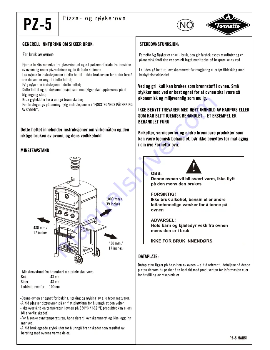 Fornetto PZ-5 Assembly & Operating Manual Download Page 51