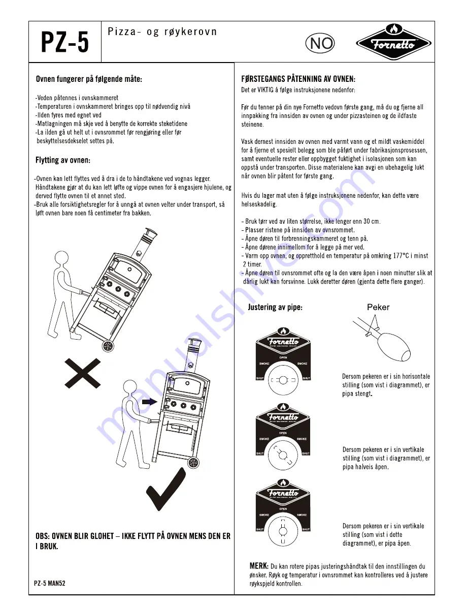 Fornetto PZ-5 Assembly & Operating Manual Download Page 52