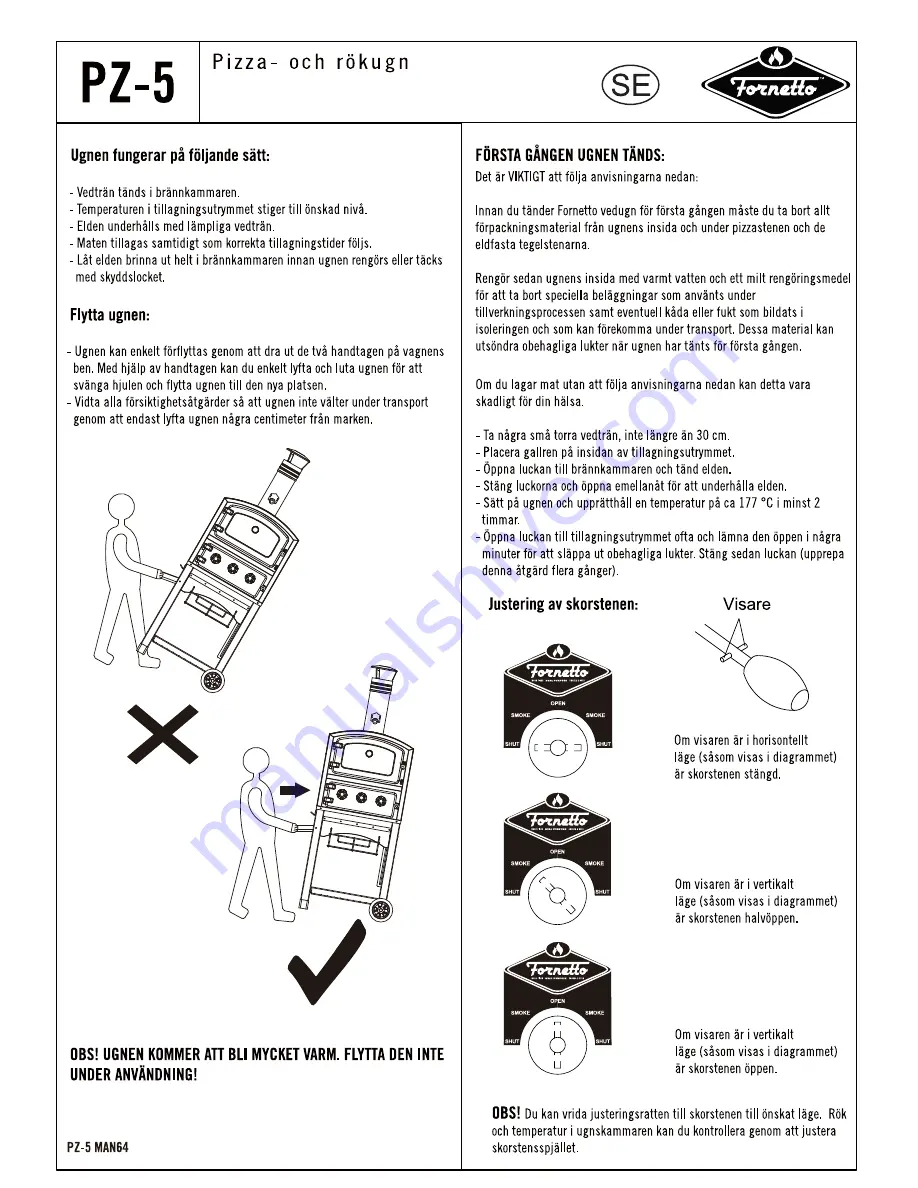 Fornetto PZ-5 Assembly & Operating Manual Download Page 64