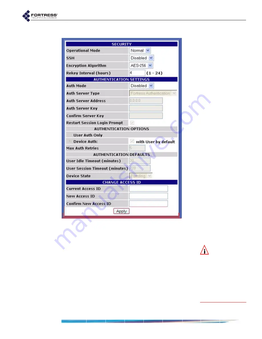 Fortress Technologies ecure Wireless Access Bridge User Manual Download Page 48