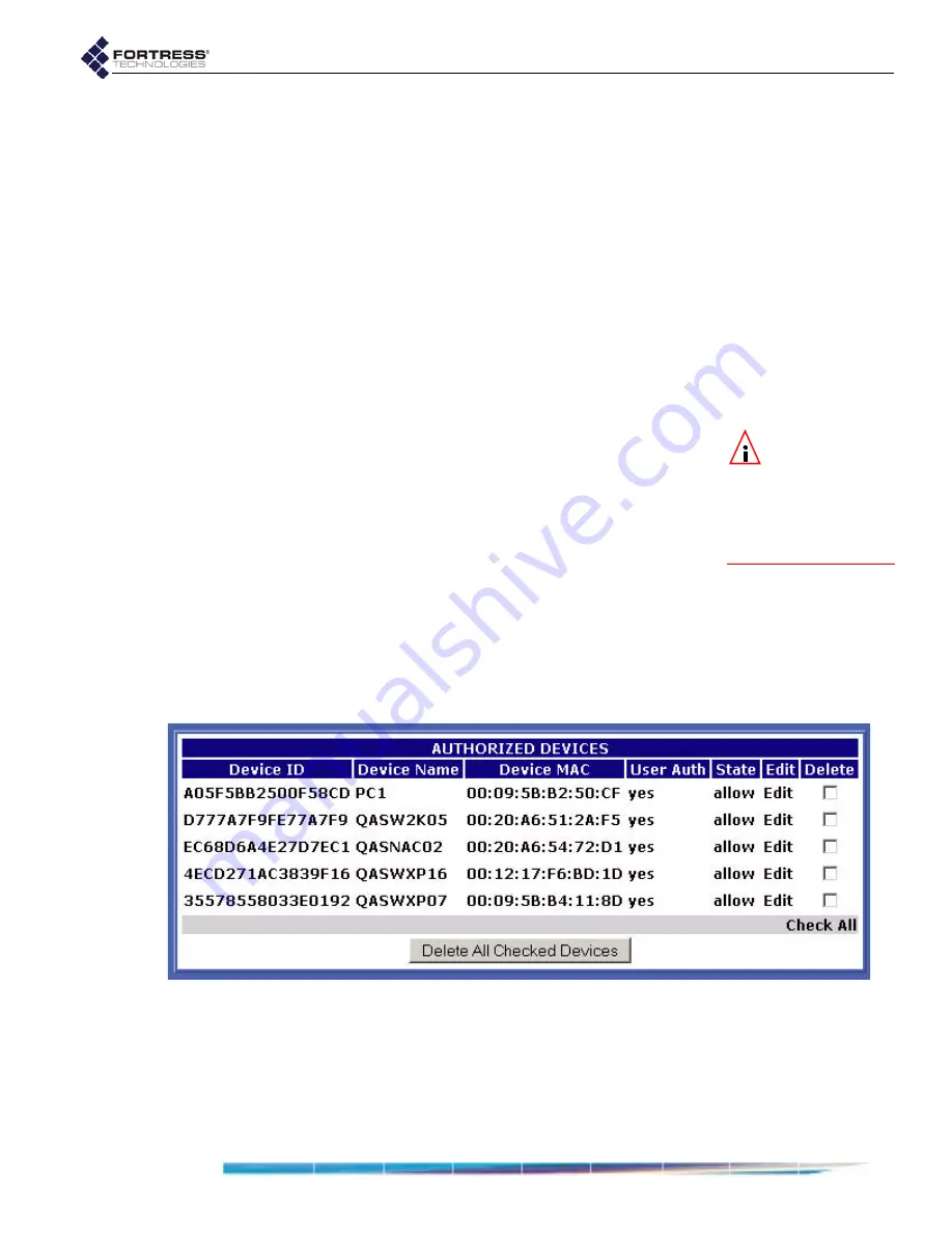 Fortress Technologies ecure Wireless Access Bridge User Manual Download Page 63