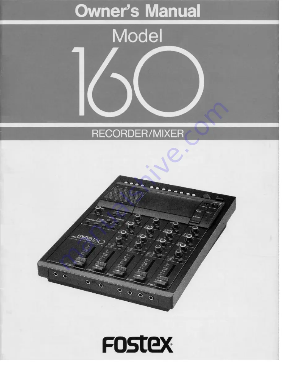 Fostex 160 Owner'S Manual Download Page 1