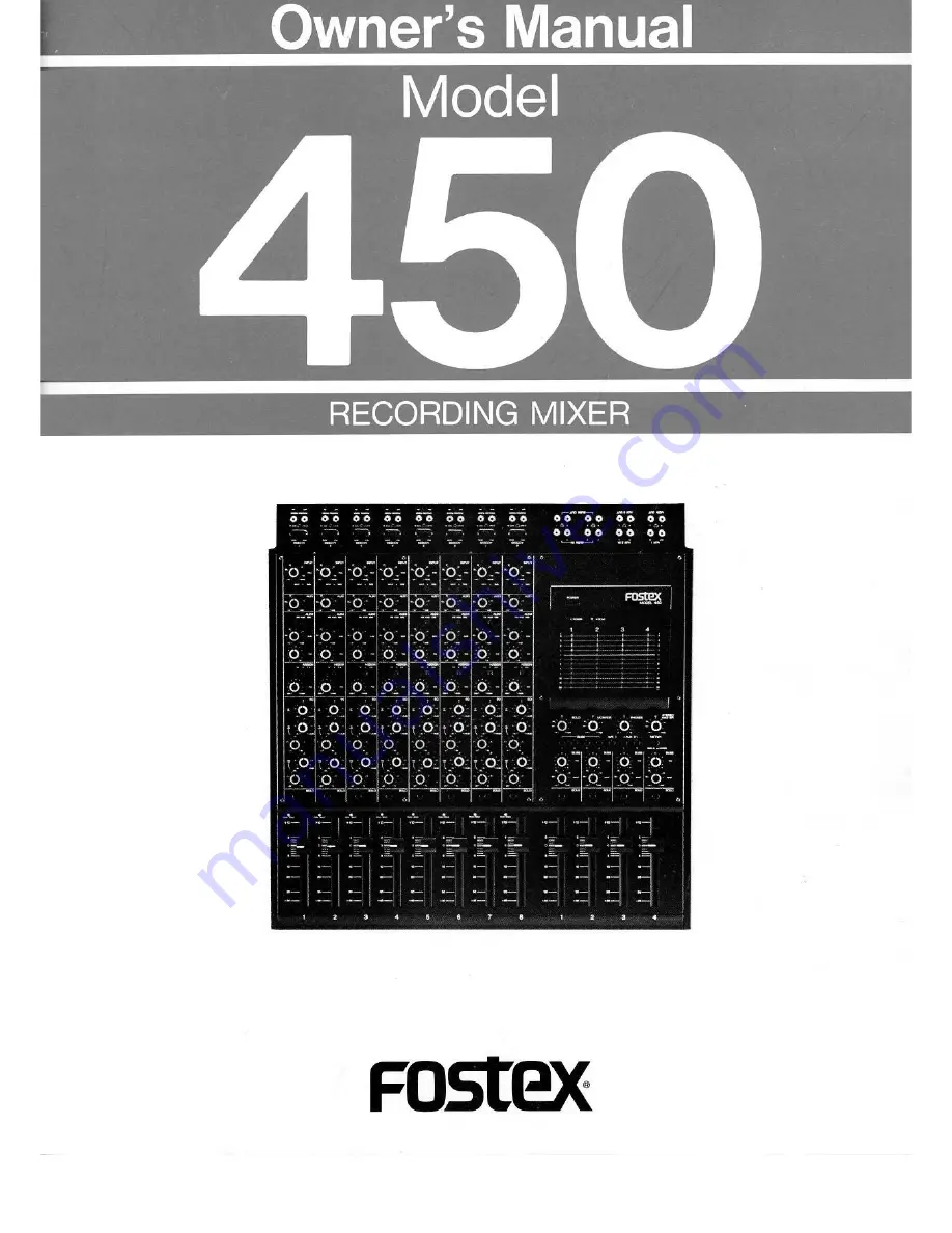 Fostex 450 Owner'S Manual Download Page 1