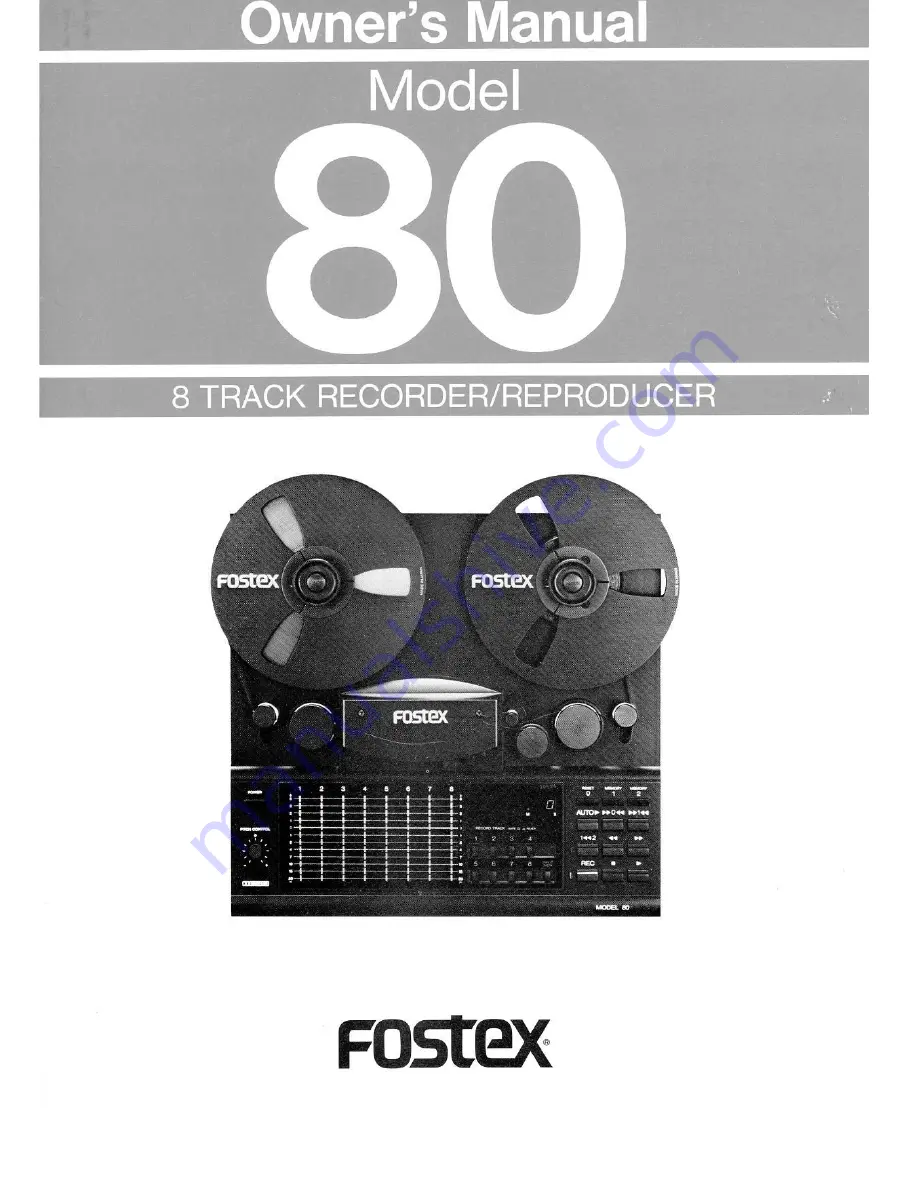 Fostex 80 Owner'S Manual Download Page 1