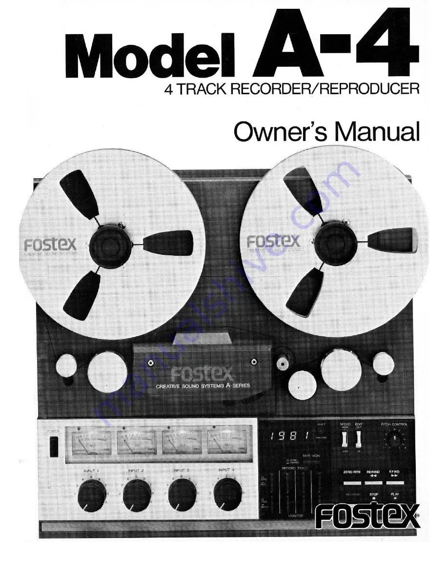 Fostex A-4 Owner'S Manual Download Page 1