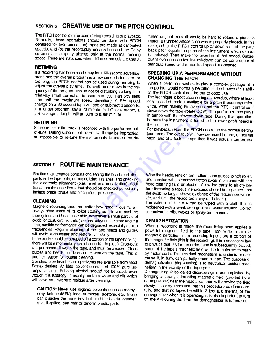 Fostex A-4 Owner'S Manual Download Page 13