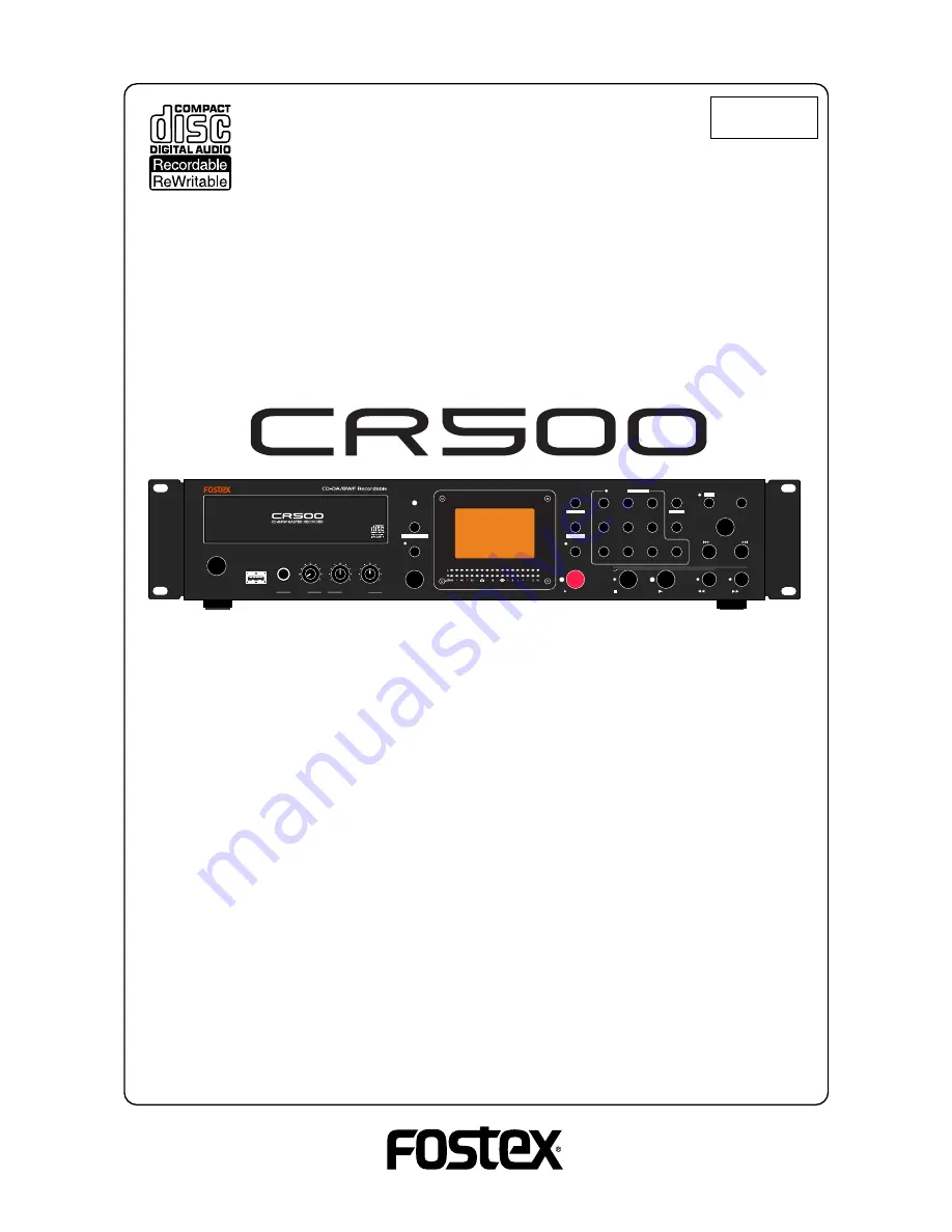 Fostex CR500 Owner'S Manual Download Page 1