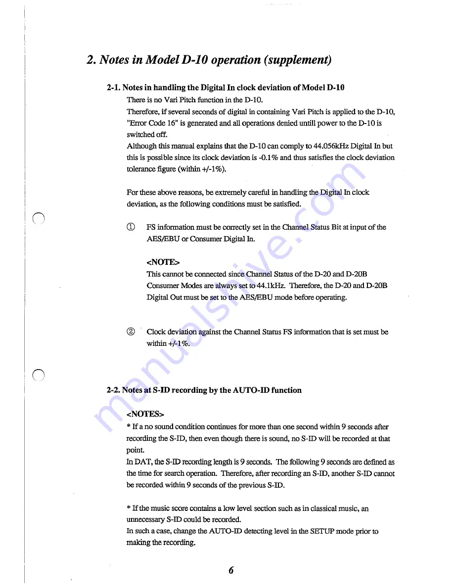 Fostex D-10 Owner'S Manual Download Page 9