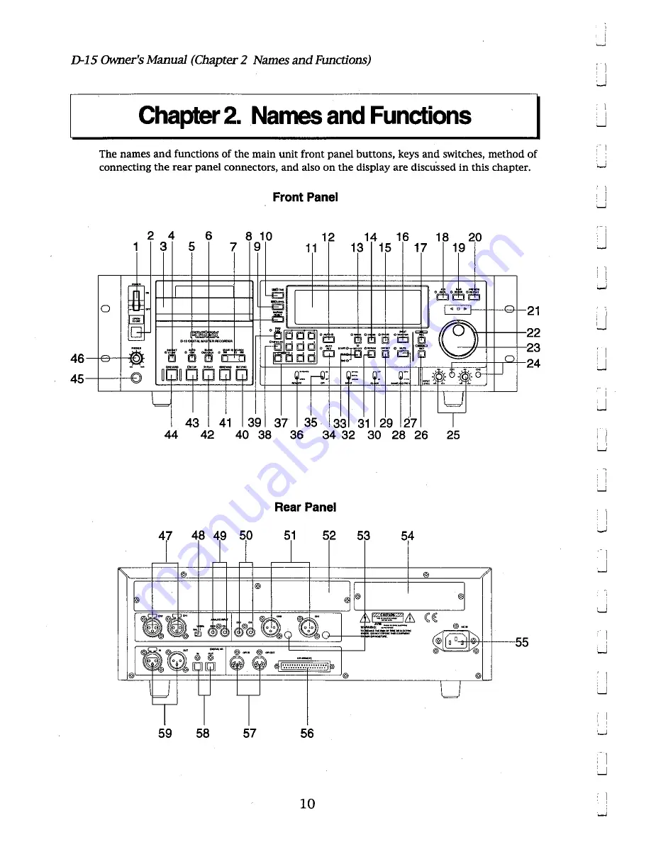 Fostex D-15 Owner'S Manual Download Page 10