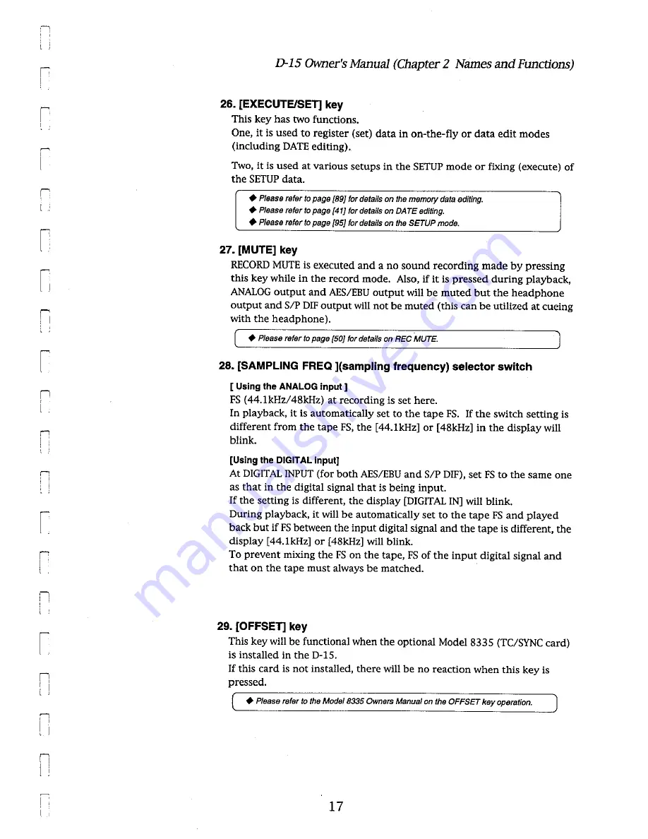 Fostex D-15 Owner'S Manual Download Page 17