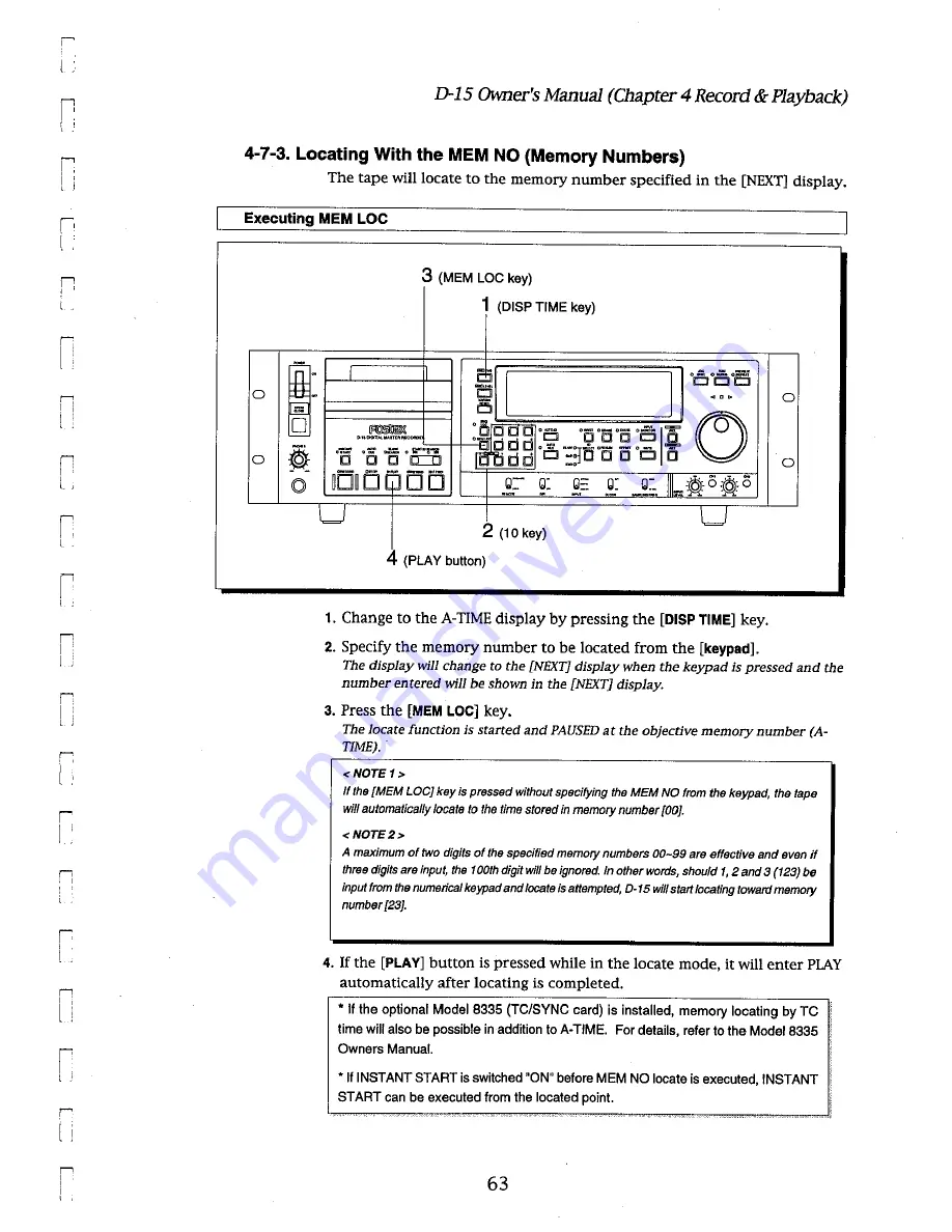 Fostex D-15 Owner'S Manual Download Page 63