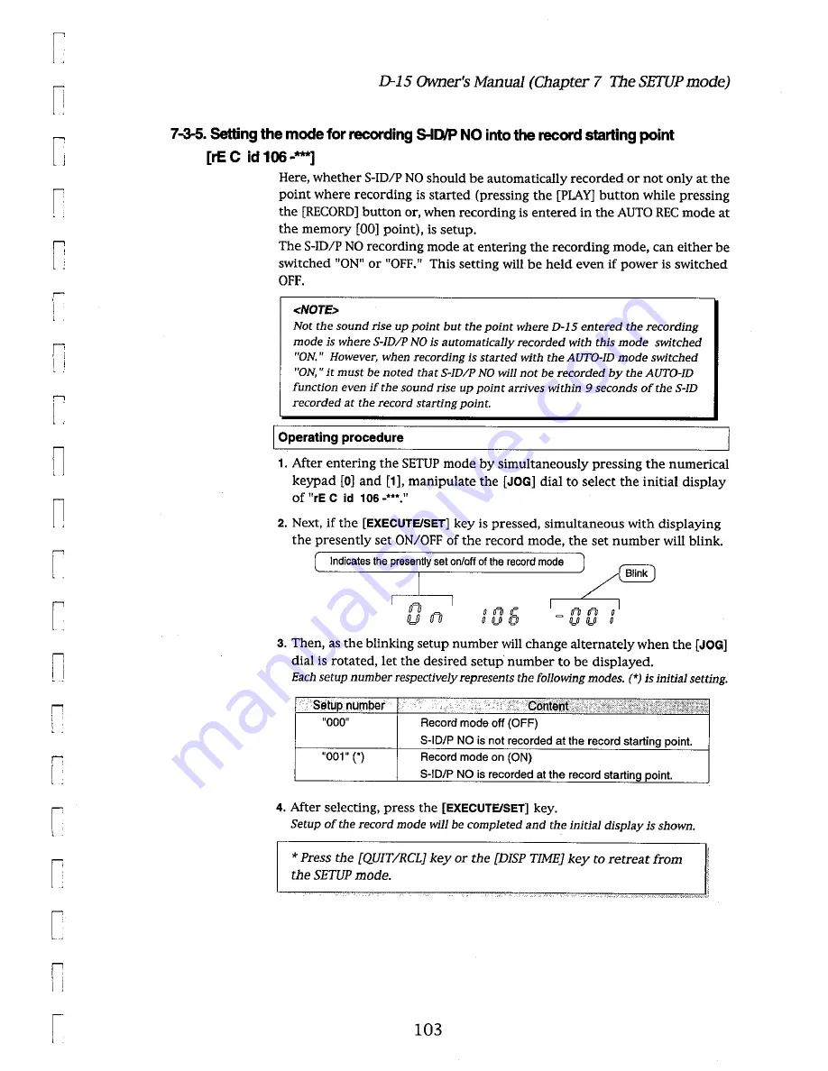 Fostex D-15 Owner'S Manual Download Page 103