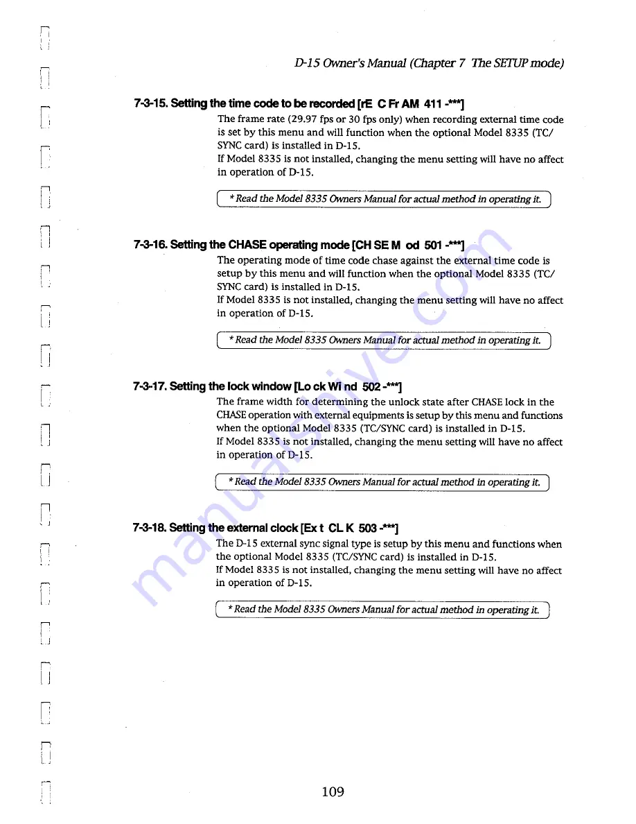 Fostex D-15 Owner'S Manual Download Page 109